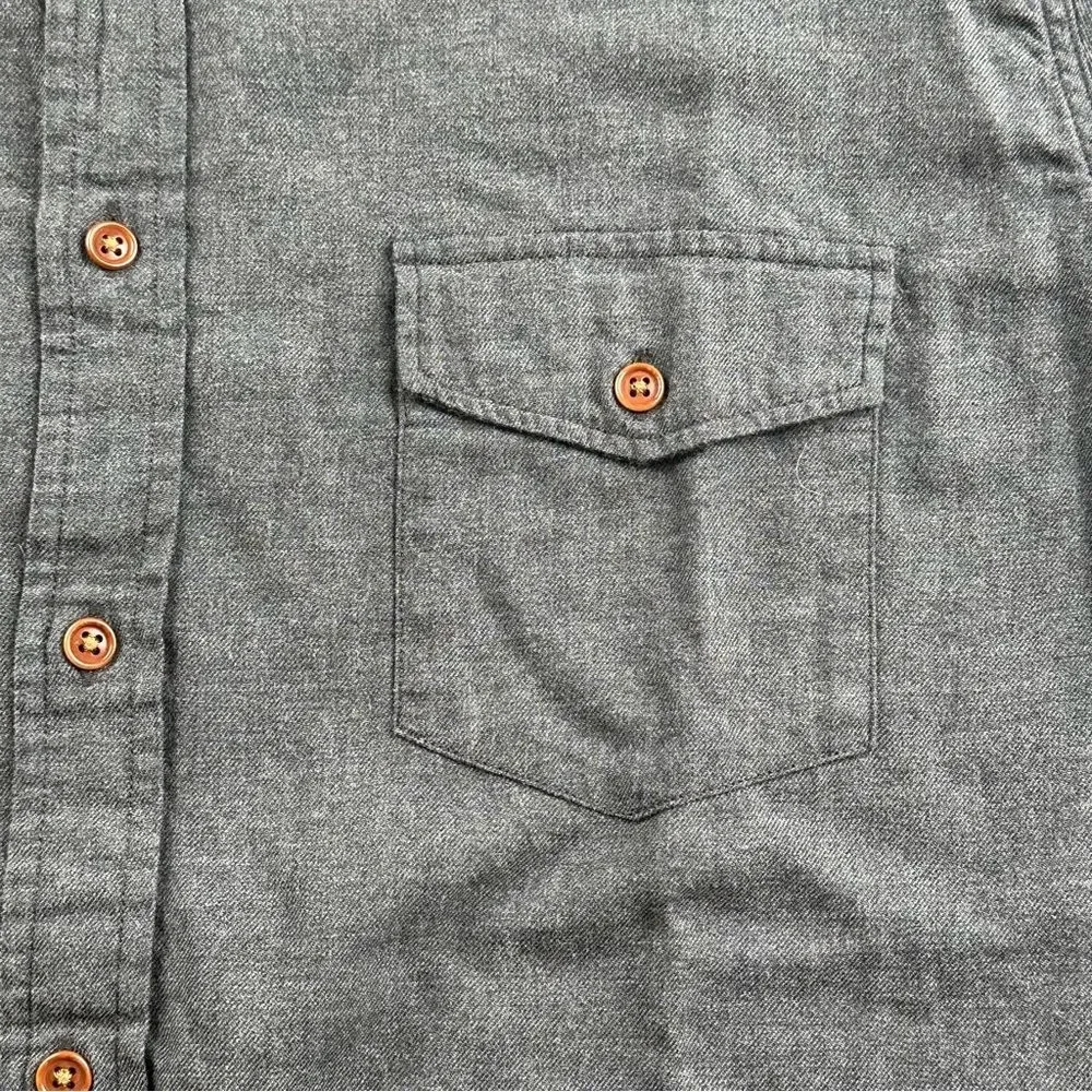 J.Crew Men’s SZ XL Slim Gray Button Down Shirt Brushed Cotton Flannel Classic